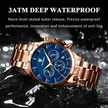 POEDAGAR Luxury Man Wristwatch Military Waterproof Luminous Chronograph Men Watch Stainless Steel Men's Quartz Watches+Box Japan Automatic Quartz Movement For Men's Watches Birthday Gifts Father's Day Gifts Lovers Business Partners Souvenirs Halloween Christmas - Multicolor - View 3