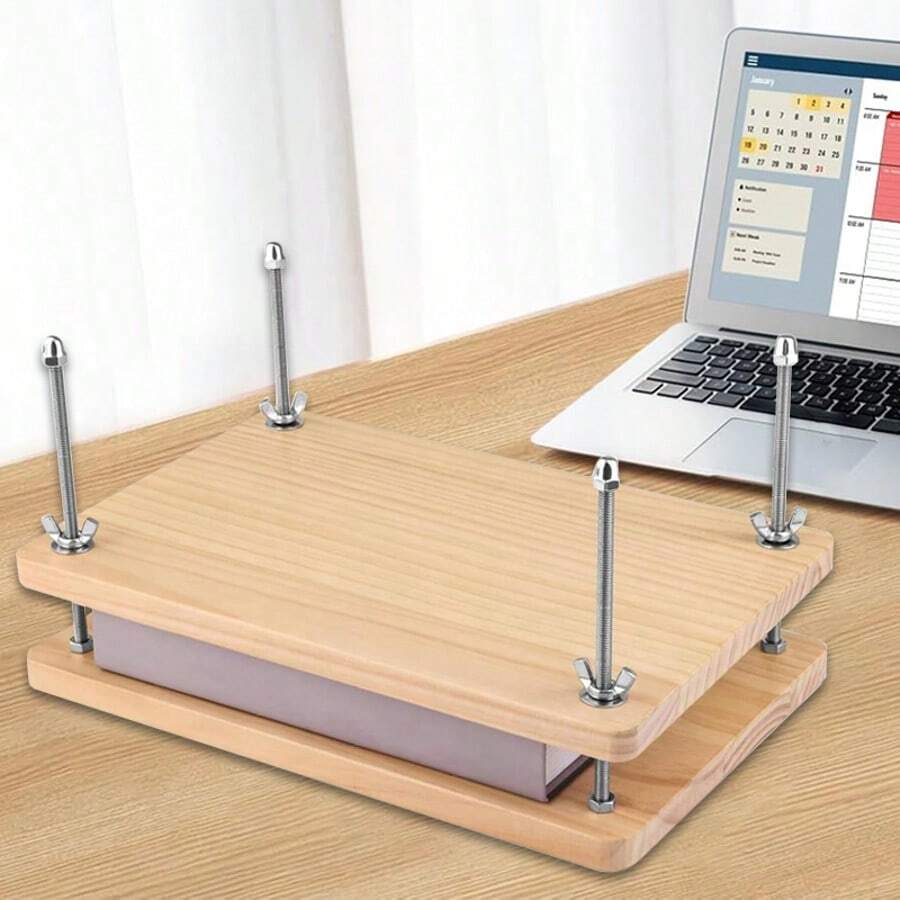 Home Wooden Book Press Multiuse Convenient Portable Sturdy Binding Press - Brown - View 1