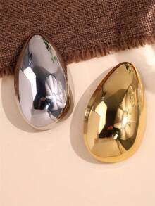 1 chiếc trâm cài áo kim loại hình giọt nước lớn màu vàng/bạc thanh lịch tối giản, phụ kiện cài ve áo thời trang dành cho nữ - Nhiều màu - Xem 5