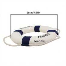 2PCS 9.84-Inch Decorative Lifebuoys With Mediterranean Vibe – Suitable For Home Wall & Window Ornamentation - Blue - View 4