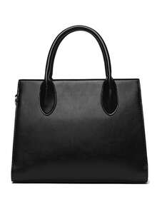 奢华设计师高品质真皮包休闲斜挎单肩包女士手提包 - 黑色 - 查看 7