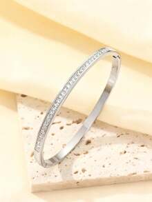 5件套个性化多色不锈钢手链套装，独特设计，时尚百搭，多元素设计，精致理想的礼物，不褪色饰品，时尚有型 - 銀色2 - 查看 6