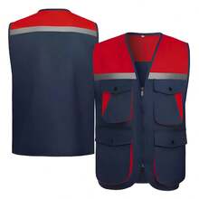 Chaleco Brigadista Reflejante Industrial Alta Visibilidad, Ajustable, Ligero y Cómodo,Gabardina Algodón con Cintas Reflejantes, Hombre Mujer Trabajo,Chaleco Industrial Reflejante Resistente Y Ligero - Multicolor - Ver 8