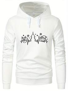 Felpa con cappuccio blu reale da uomo - Pullover con maniche lunghe, adatto per uso quotidiano e Natale, lavabile in lavatrice, regalo casual invernale, motivo geometrico, texture a nido d'ape, tessuto durevole - Bianco - Visualizzare 12