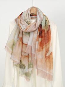 1 pieza Pañuelo/Chal ligero y casual con estampado floral para mujer - Multicolor - Ver 9