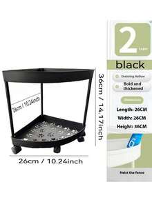 1pc Multifunctional Triangle Shelf, Kitchen/Bathroom Organizer Rack, Freestanding Triangle Storage Shelf - Multicolor - View 13