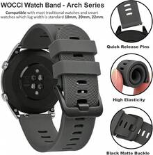 Smart Watch Strap - Dark Grey (Black Buckle) - View 5