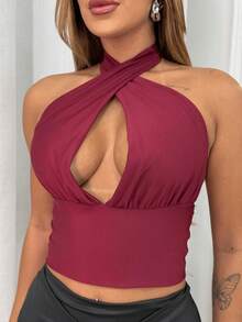 Women's Top Dib Multiformas Livia Simple Backless Larissa Women's - Maroon - View 2