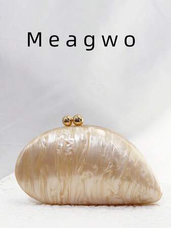 Fashionable Shell Clutch Bag For Women, Solid Color Acrylic Long Chain Evening Bag For Party