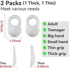 Paquete de 2 protectores de pulgar de béisbol para bateadores profesionales, ayuda de entrenamiento de columpio, guardia de pulgar de béisbol y sóftbol, agarre de bateo de béisbol, accesorios de - Blanco - Ver 4