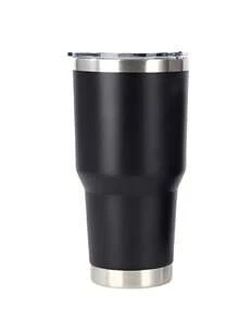 1 taza de viaje de acero inoxidable de 20 oz, termo aislado con vacío,   sin carga - Ideal para bebidas frías y calientes, regalo perfecto para Navidad y Halloween, taza de viaje para café - Negro - Ver 8