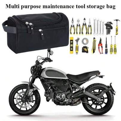 Motorcycle Travel Tool Storage Bag, Travel Toiletry Bag For Men - Perfect For Travel & Storage.Black