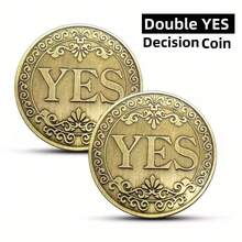 1/3/6pcs Yes Or No Decision Quality Alloy Coins - Flip To Choose Answer Coins, Suitable For Indecisive People, Fun Metal "Yes Or No" Answer Coins, Suitable For Making Interesting Predictions, Suitable For Gifts And Daily Dilemmas, High-Quality Gold Color, Exquisite Material, Odorless, Collectible, Surprise Gifts For Friends And Family On Various Holidays - Gold - View 5