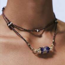 Valentine's Day Color Diamond Tarot Necklace Niche Design Star Eye Line Candy Shape Pendant Double Wrap Knot Necklace - Nhiều màu - Xem 4