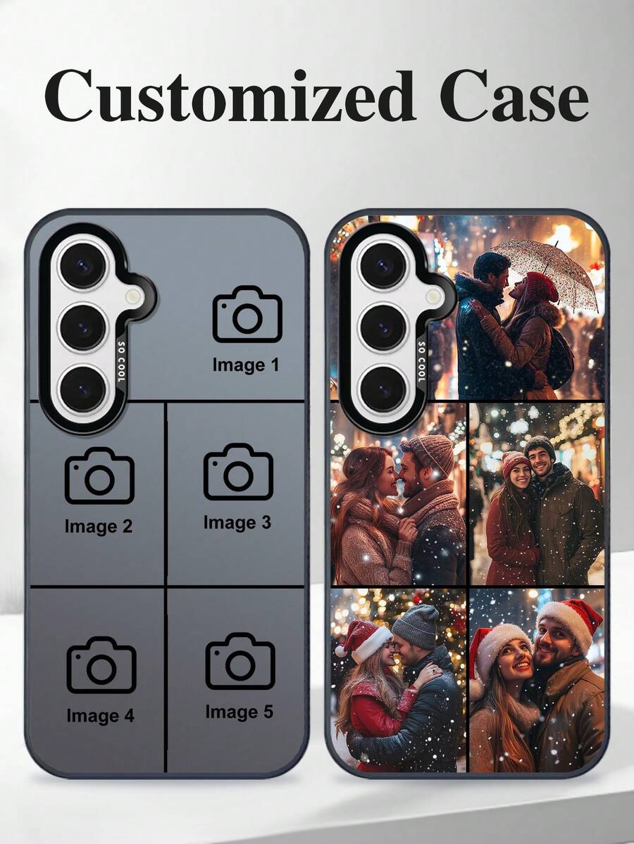 1 pieza Funda protectora personalizada con foto de alta definición y resistente a golpes para Samsung S24/S24 Plus/S24 FE/S24 Ultra, S25/S25 Plus/S25 Ultra, Apple 17 Pro Max/17 Air/16 Pro, Fundas de teléfono Android, Funda de teléfono de Navidad