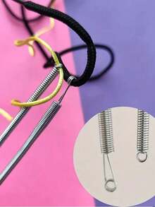 1pc Spring-Loaded Drawstring, Easy Threading Tool, Elastic Cord With Flexible Eyelet, Multipurpose Elastic Waistband, Suitable For Pants, Hoodies And Skirts. Essential Home Set Includes 1 Drawstring Belt, DIY Helper Without Sewing, Great Christmas Gift For Women (Steel Spring, Flexible Tip). Compact And Portable, Applicable For Various Needlework, Household Sewing Tools, Garter Suspenders. - Multicolor - View 8