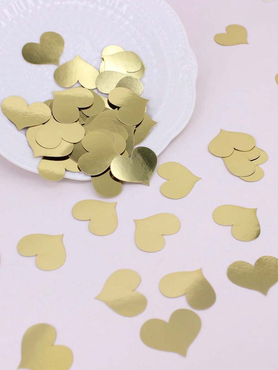 2pcs/Set New Heart-Shaped Paper Confetti, Suitable For Weddings, Proposals, Valentine's Day, Team Appreciation Parties, Anniversaries, Holidays And Other Celebrations. Includes Transparent Balloon Fillers. - Multicolor - View 1