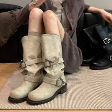 Women Mid-Calf Boots - White - View 6