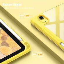 Fintie Hybrid Slim Case For IPad (A16) 11th Generation 11 Inch (2025), IPad 10th Generation 10.9 Inch (2022) - Shockproof Cover With Clear Transparent Back Shell & Pencil Holder, Yellow,Yellow - 黃色 - 查看 8