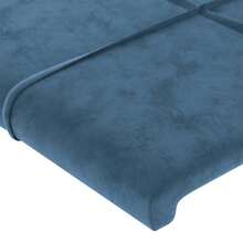 vidaXL Kopfteil Mit Ohren Dunkelblau 103x16x78/88 Cm Samt - Blau - Übersicht 5