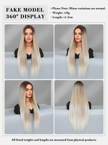 7JHH WIGS 32 Inch Ombre White Grey Wigs For Women, Super Long Straight Wigs, Elegant Fluffy Without Bangs Middle Part Wig,Very Soft Synthetic Heat Resistant Fiber Hair, Beautiful Full Machine Hair Wig Suitable For Fashion Girls Daily,Anime Or Costume Cosplay Decoration,Music Festival Dance Party Street Wear Use, Mother's Day Gifts - 漸變灰色 - 查看 5