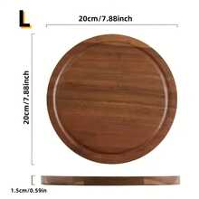 1/2pcs Natural Acacia Wood Round Chopping Board - Elegant Tabletop Decor For Kitchen, Dining Room, Party, Holiday, Cutting Board, Kitchen Tool - Ideal Christmas, Thanksgiving, Valentine's Day, Halloween Gift - Autumn Home Decor, Party Table Accessory, Stylish Kitchen Gadget, Must-Have For Cooking Enthusiasts - Orange - View 5
