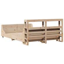 vidaXL Massivholzbett Ohne Matratze 140x190 Cm Kiefernholz - Brown - View 8