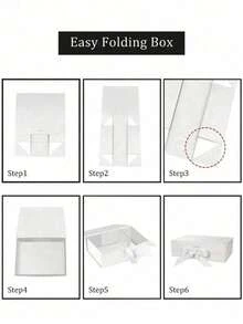 Caja de regalo con lazo de unicolor | Cierre magnético plegable: Diseño de unicolor simple + lazo de voltereta, apariencia de alta gama sin exageración, el cierre magnético es fácil de abrir y cerrar | Adecuado para regalos de San Valentín, Navidad, Acción de Gracias y otras fiestas, también se puede usar como caja de regalo para bodas y fiestas | Adecuado para almacenar regalos y artículos conmemorativos, haciendo que el regalo sea talla grande ceremonioso - Multicolor - Ver 5