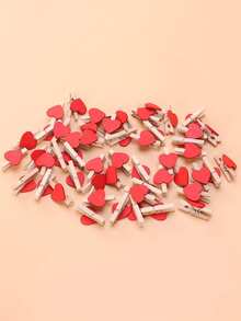 20Pcs Mini Heart Clothespins With String, 1.2Inch Wooden Heart Clothes Pins, Small Red Heart Woodden Photo Clips With 9.8Ft Jute Twine For Wedding,Crafts,Hanging Photo Display - Multicolor - View 9