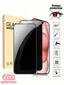 2 包隐私保护全屏钢化玻璃保护膜适用于 17/16 Pro Max/16/15Promax 15Pro/14Promax/13/12/11/7 8Plus/Pro/Promax/Mini 系列带黑边丝印防偷窥全屏手机保护膜 - 黑色 - 查看 41