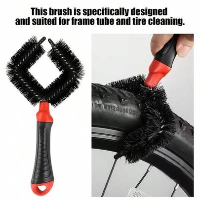 Bicycle Tire Cleaning Brush, MTB Road Bike Chain Cleaning Brush, Wheel Rim Brush, Cleaning Tool For Washing Tires, Rims, Hubs And Gears