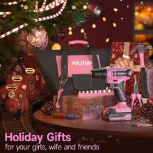 20V Cordless Drill Set With Accessories, Rechargeable Electric Screwdriver Kit For Home Repair, Furniture Assembly, Vehicle Maintenance And DIY Projects - Pink - View 6