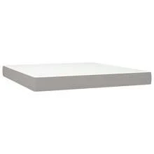 vidaXL Boxspringbett Mit Matratze, Hellgrau, 180x200 Cm, Stoff - Grey - View 5