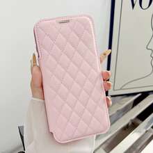 奢华钻石网格钱包式手机壳,兼容三星 Galaxy S25 Ultra、S24 Ultra、S23 Ultra、S22 Ultra、S25 Edge、S24+、A15、A16、S23 Plus、A16、A56、A17、A07 以及 17、16、15、14、13、12 Pro Max、16E、17 Air、17 Pro - 支持磁吸无线充电,带卡槽翻盖式 PU 皮革保护套,全包覆式透明防震保护后盖。 - 粉色 - 查看 9