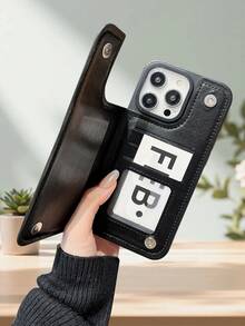 Heart Printed 2D Phone Case Features A Creative,And Stylish Design With A High-End Feel. It's The Latest Designer Faux Leather Wallet-Style Phone Case, With A Shockproof Frame, Three Card Slots, And One Cash Slot. It's Drop-Proof Certified, Features A Business-Style Minimalist Black Design, And Is Both Fashionable And Practical. Shockproof And Scratch-Resistant, It's Compatible With Apple 17/17AIR/17Pro/17ProMax/16, 15, 14, 13, 12, 11 And Galaxy S Series. - màu đen - Xem 2