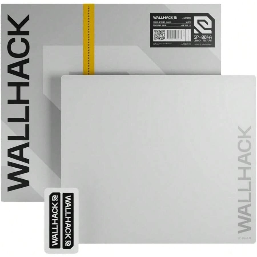 Wallhack SP-004A Glass Gaming Mouse Pad – 4th Gen Micro-Etched Surface, Medium Mousepad For Esports, Ultra-Fast Glide With Stopping Power, Tempered Glass, Durable & Portable, 15.4"X17.7" | White - 白色 - 查看 1