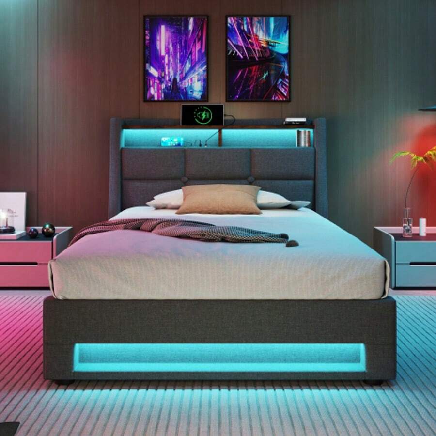 Bed Frames - Grey - View 1