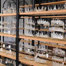 Bride Crown Headband Tiara Support Holder Princess Rhinestones Crown Display Rack Metal Gold Crystal Headbands Organizer - Multicolor - View 9