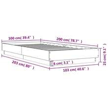 vidaXL Telaio del letto bianco 100x200 cm in legno composito - Bianco - Visualizzare 9