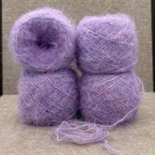4 حزمة من خيط الصوف المخلوط بالألباكا - 760م/832 ياردة، سمك متوسط، خيط ناعم طويل الألياف، مناسب لصناعة الأوشحة والسترات الدافئة | مجموعة صوف DIY ناعمة للحياكة والكروشيه، مخلوط بالنايلون، متين - أرجواني مغبر - مشاهدة 6