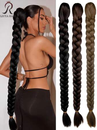 40-Inch Ponytail, 1-Meter Long Ponytail Extension, Hand-Woven Complete, Ponytail Transfer To Long Braid, Halloween And Christmas Women's Accessory DIY Braid Finished Product, A Must-Have For Fashionistas