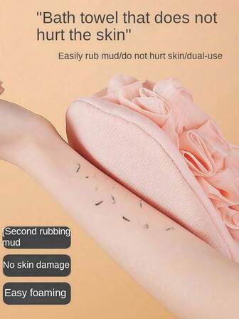 1/2pcs Bath Gloves And Exfoliating Towel, Dual-Purpose Dual-Sided Body Cleaning Tool, Home Bathroom Decor