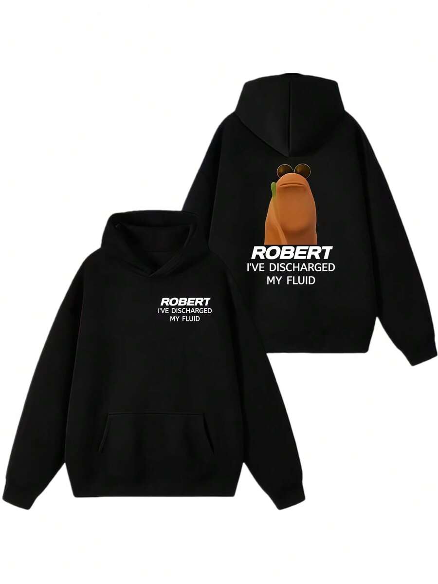 Funny Humor Marcus The Worm Double Sided Print Hoodie 2025 Men Women Harajuku Cartoon Sweatshirt Unisex Fleece Casual Pullover - Black - View 1