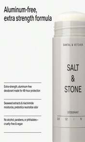 SALT &Amp; STONE Aluminum Free Deodorant | Extra Strength 48 Hour Protection For Women &Amp; Men | Made With Seaweed Extracts, Niacinamide &Amp; Prebiotics (Santal &Amp; Vetiver) - Màu xám đen - Xem 4