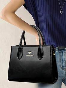 奢华设计师高品质真皮包休闲斜挎单肩包女士手提包 - 黑色 - 查看 11