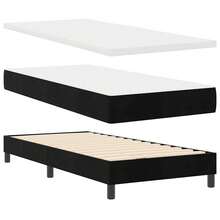 vidaXL Boxspringbett Mit Matratze Schwarz 100x200 Cm Velvet Schwarz - Black - View 2