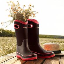 HISEA Rain Boots For Women Mid Calf Rubber Boots High Quality Neoprene Insulated Barn Boots For Mud Working Gardening - 粉紅 - 查看 8