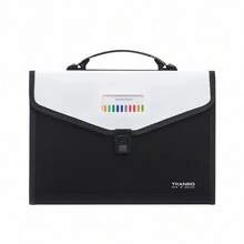 1pc Large Capacity Accordion Folder Briefcase, 13 Compartments Student Test Paper Subject Storage Bag, Practical Accordion Style Office Document Organizer Folder - Single Piece - View 15