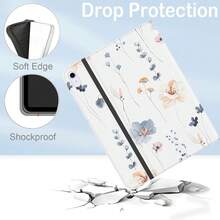 Case For IPad (A16) 11th Generation 11 Inch 2025, IPad 10th Generation Case 10.9 Inch 2022 Flip Stand Auto Sleep Cover With Pencil Holder & Pocket, Simple Flower,SimpleFlower - SimpleFlower - View 4