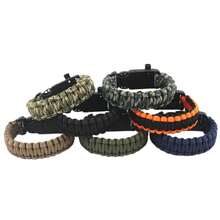 5-In-1 Survival Bracelet With Paracord, Compass, And Whistle - Black - View 7